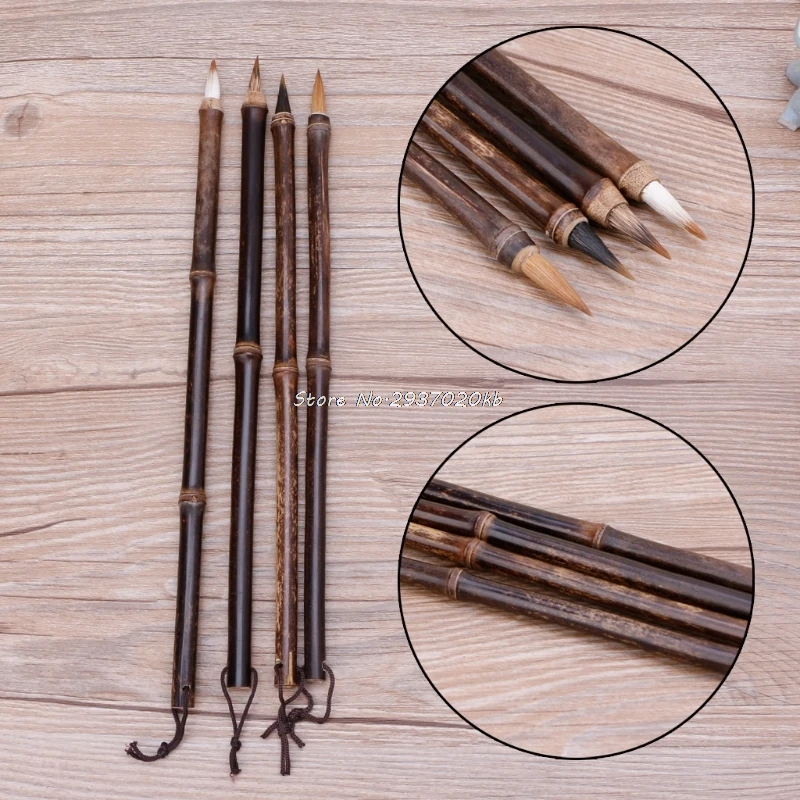 

Chinese Painting Brush Natural Bamboo Pole Regular Script Calligraphy Brush DULL5