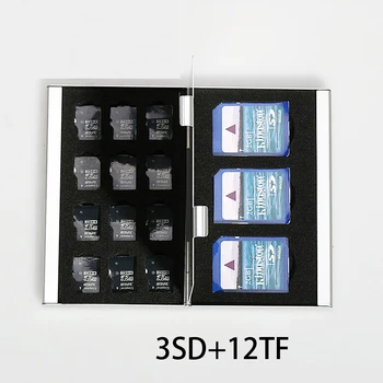 

2017 Silver Red Blue Gold 15 In 1 Aluminum Storage Box Bag Memory Card Case Holder Wallet Large Capacity For 3* For Sd 12*mirco