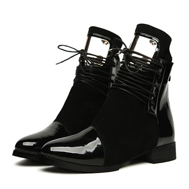 

Free shipping 2016 winter fashion color block sequined women'smartin boots