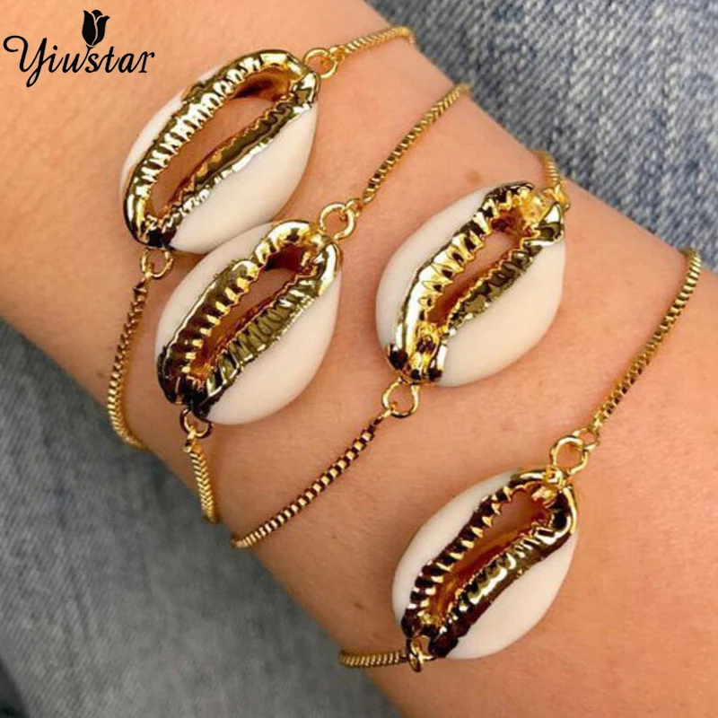 

Yiustar New Fashion Colorful Elegant Exquisite Love Shell Bracelet Generous Exquisite Cute Bracelets For Women Girls Party Gifts