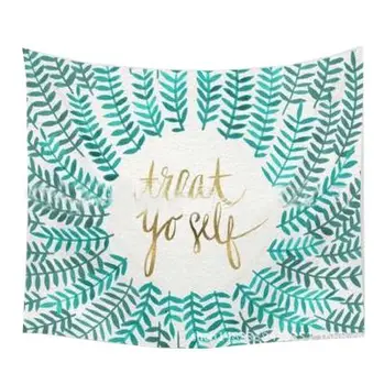 

HOT GCZW-130x150cm Tapestry Home Decorative Polyester Letter leaves Pattern Beach Towel Fashion Sofa Wall Decor