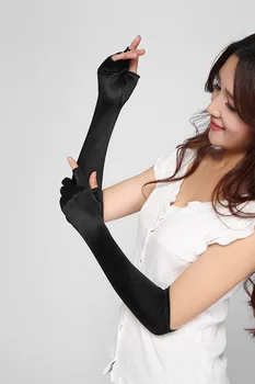 

PADEGAO women Sexy Elbow Lady Gloves black five finger Clubwear opera show party gloves prom Catsuit Exotic Appeal Gloves mitten