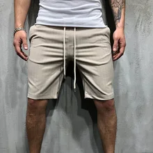 Мужские спортивные полуштаны в полоску, средняя талия, дышащие, облегающие мужские шорты для лета QL, распродажа