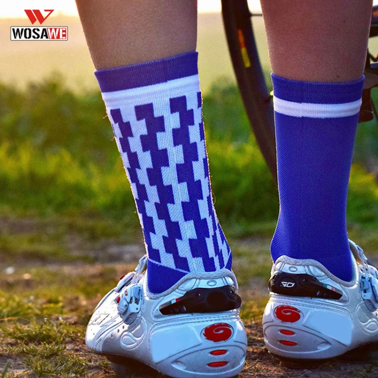 WOSAWE носки для велоспорта профессиональные спортивные носки Асимметричная проверка баскетбольные носки Calcetines Ciclismo для бега походные носки для гонок мужские