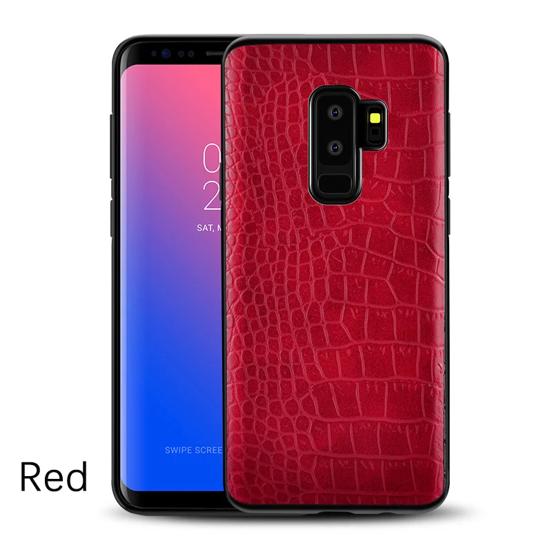 Роскошный чехол из искусственной кожи для samsung Galaxy S9 Plus S10 чехол с крокодиловым узором для Galaxy Note 10 Pro+ 9 8 S9 S10 Lite s10e - Цвет: Red