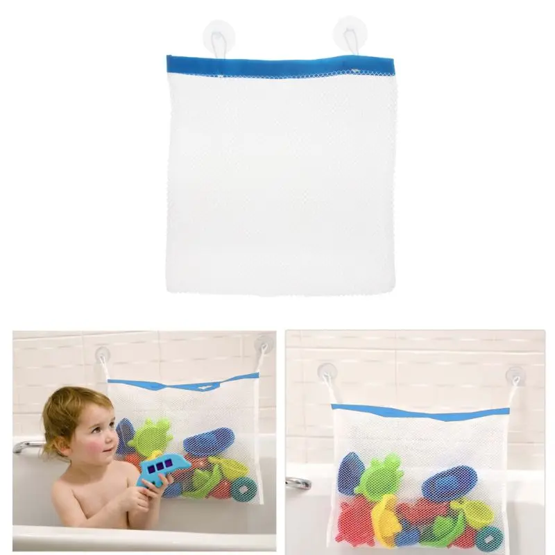 

Baby Bath Net Suction Storage Folding Hanging Mesh Net Bag infant Bathroom Bath Tub Toys kids Storage Bath Accessories