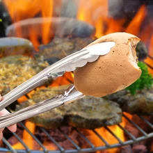 Top Sale Stainless Steel Food Tongs Kitchen Cooking Food Utensil Tong Anti Heat Bread Clip Pastry Barbecue Tongs