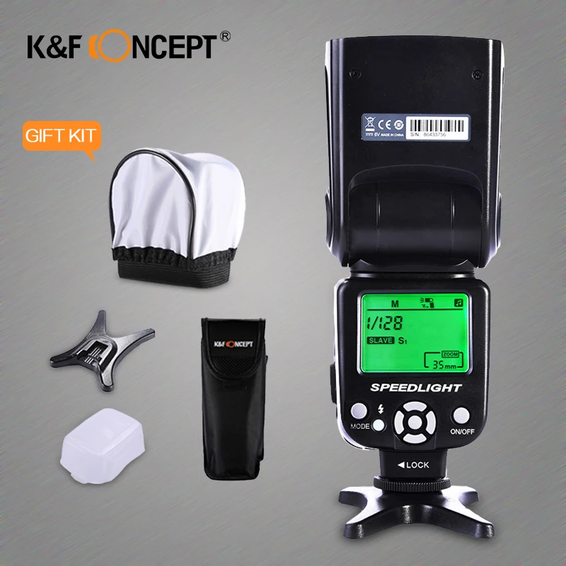 

K&F CONCEPT KF590EX-C Flash Speedlite Wireless e-TTL GN56 High Speed Sync HSS Slave S1 S2 2.9s Flash Light for Canon DSLR Camera