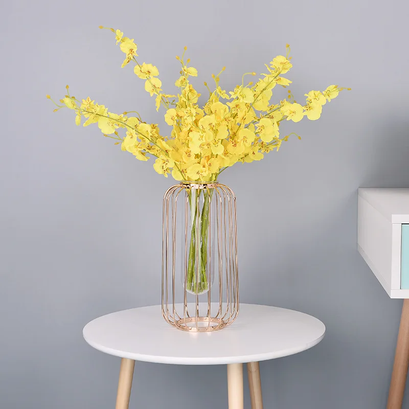 Goedkoop Nordic Stijl Ijzeren Vaas Home Decor Desktop Glas Bloempot Moderne Plant Pot Europa Elegante Ambachten Bruiloft Bloempotten