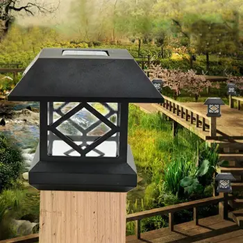 

Solar Fence Post Cap Lights Outdoor Garden Solar LED Post Deck Cap Auto Sensor Fence Light Landscape Lamp
