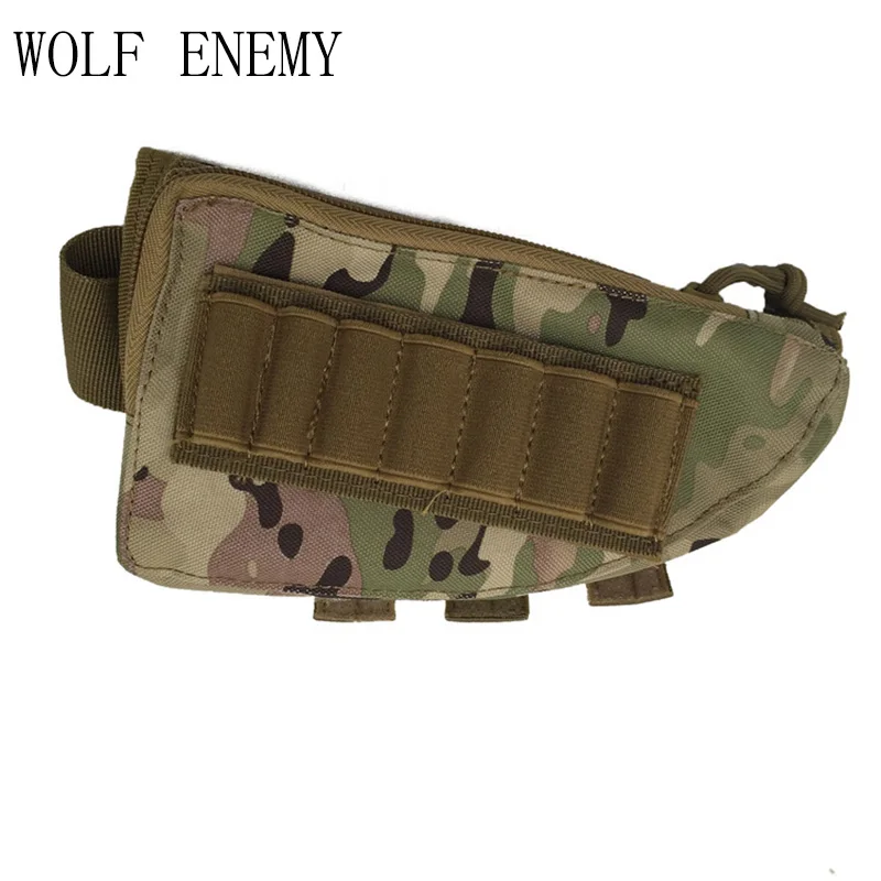 

Airsoft Hunting Tactical Military Molle Shotgun Rifle Stock Ammo Pouch Holsters Bag Cheek Leather Pad CP Black OD TAN ACU