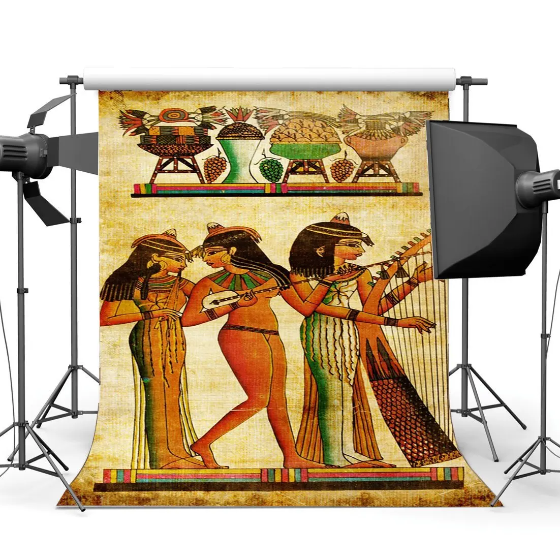 

Shabby Egypt Backdrop Old Egyptian Mural Painting Backdrops Ancient Pharaoh and Hieroglyphics Background