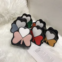 Новая мода детская портмоне из искусственной кожи милое Сердце Клевер молния Удобные сумки через плечо поп обувь для девочек мини сумка подарок для детей