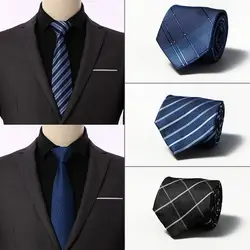 2019 горячий Пейсли галстук для мужчин S 100% шелковые галстуки дизайнеры моды 8 см темно-синий и красный полосатый галстук Свадебная вечеринка