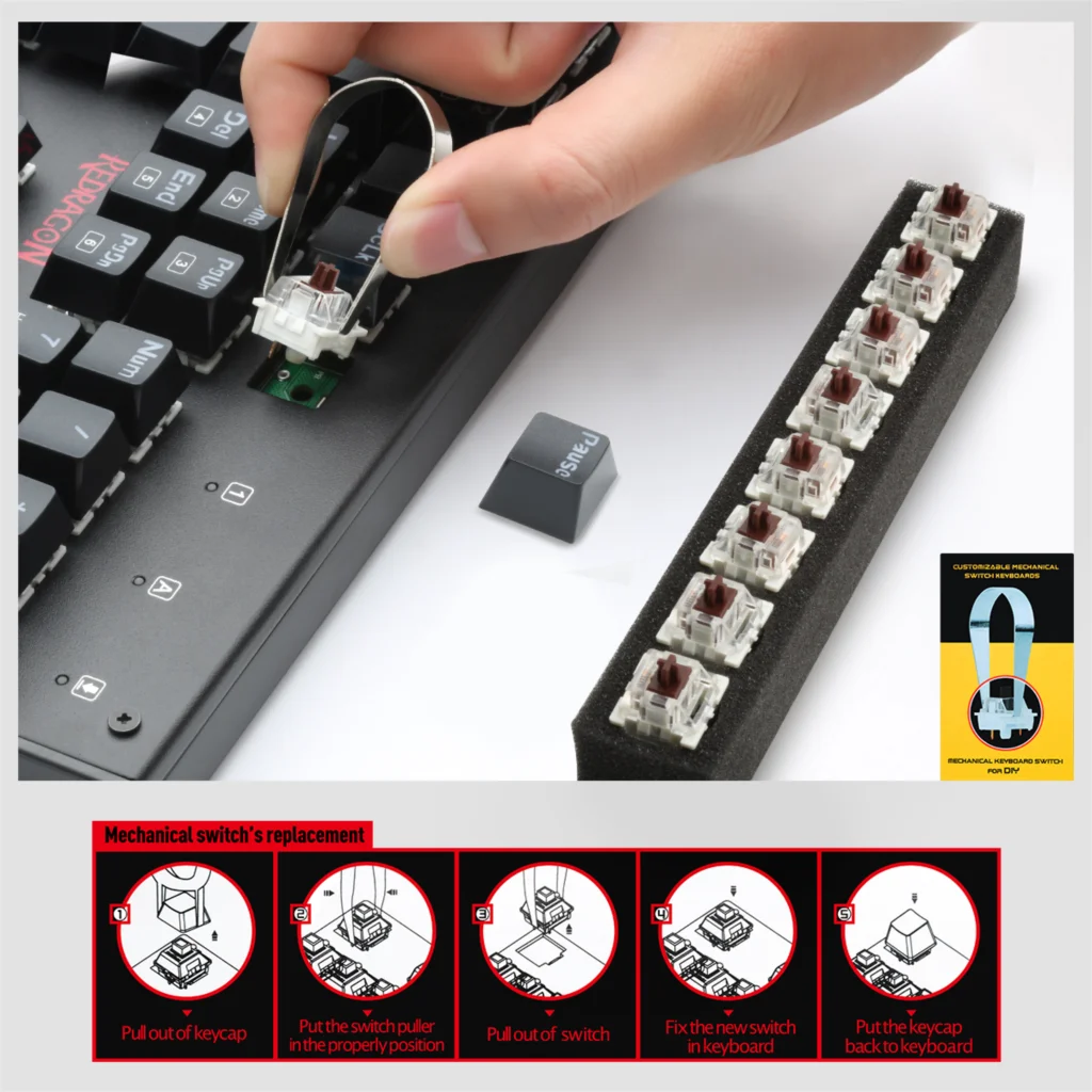 Redragon K556 RGB алюминиевая USB Механическая игровая клавиатура эргономичный