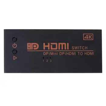 

Dual HDMI/ Mini DP Displayport in to 4K*2K HDMI out Switch Switcher Selector 3 in 1 HDTV (HDMI*2+Mini DP 3 in 1 out Switch)