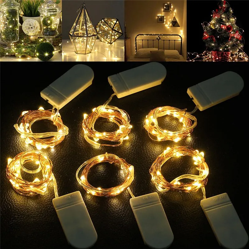 1-5M Copper Wire LED String lights night light Holiday lighting For Garland Fairy Christmas Tree Wedding Party Decoration