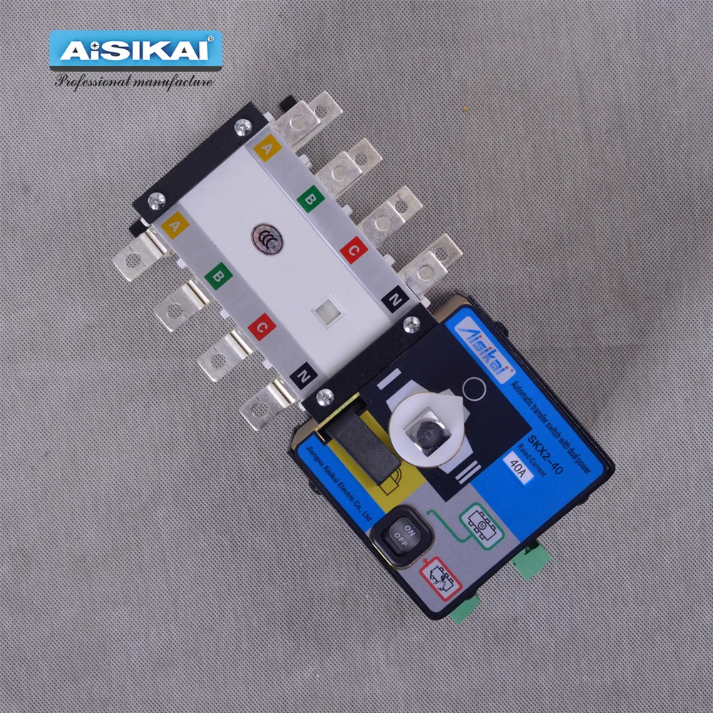 AISIKAI 4P 40A ATS контроллер двойной мощности автоматический переключатель частей 220 В