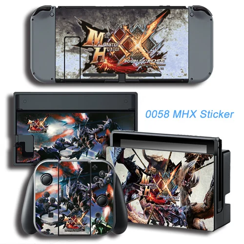 Легенда о Monster Hunter X виниловые наклейки на кожу для Nintend переключатель защитная крышка для игровой консоли Наклейка виниловая кожа скины Стикеры - Цвет: 0058 MHX Sticker