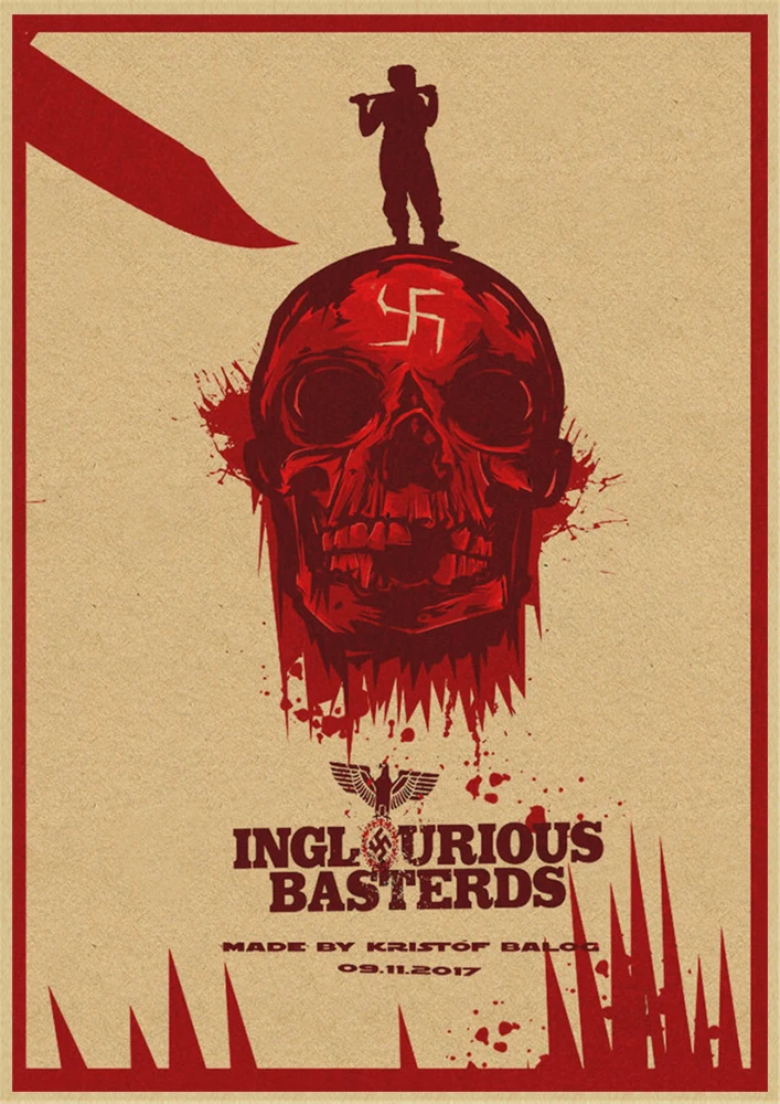 Inglourious Basterds Квентин Тарантино Классические фильмы домашний интерьер украшения Крафт Фильм плакат рисунок core наклейки на стену