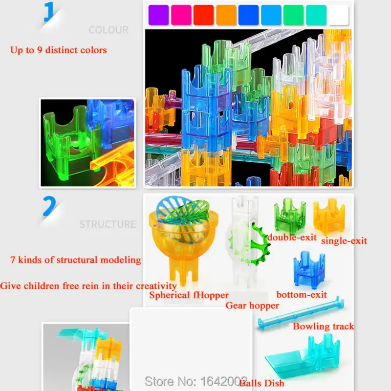 DIY Строительство уникальная система красочных кубиков, мраморный лабиринт, шарики, трек, строительные блоки, кирпичи, развивающие игрушки для детей