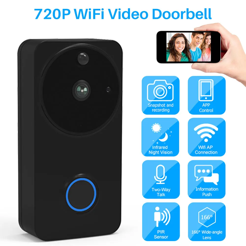 WiFi Video Doorbell Camera Wireless Door Bell Two Way