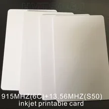 50 шт. UHF Alien H3+ HF MFI F08 Белая пустая CR80 ПВХ-карты для струйной печати для epson l800 принтер