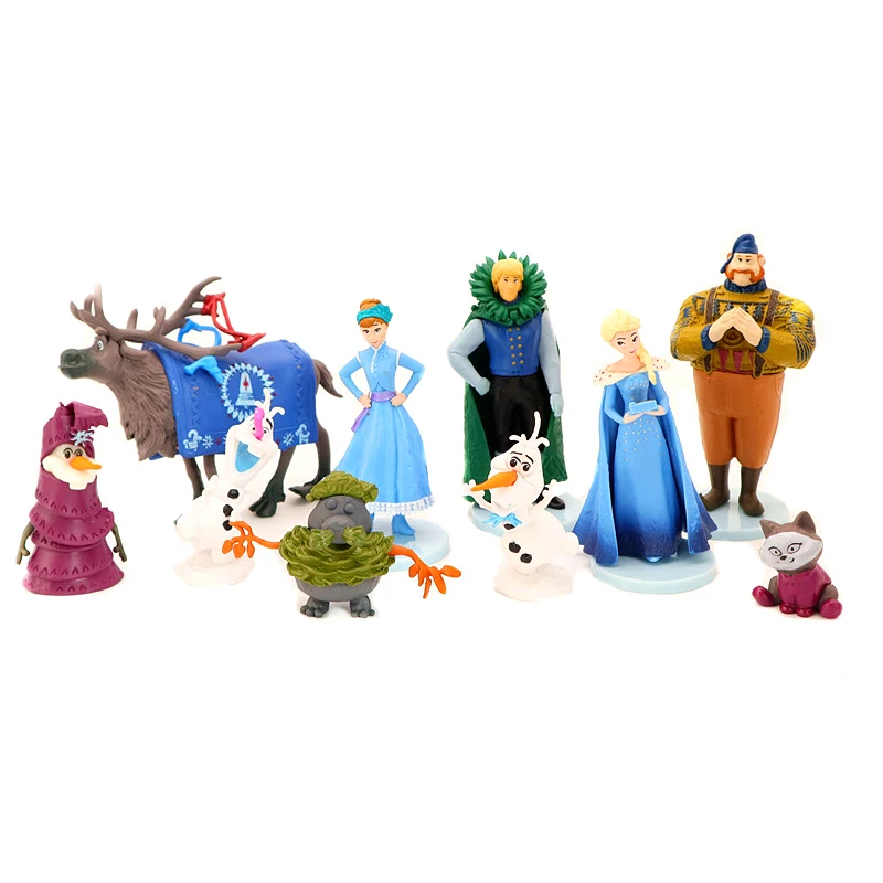 10Pcs/set Disney Frozen Elsa Anna Olaf Figures PVC Model Toys Princess Snow Queen Elsa Action Figures Toys Collection Girls Gift