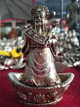 

Antique Silver mammon linfe wealth Buddha felicitous wish of making money bonanza
