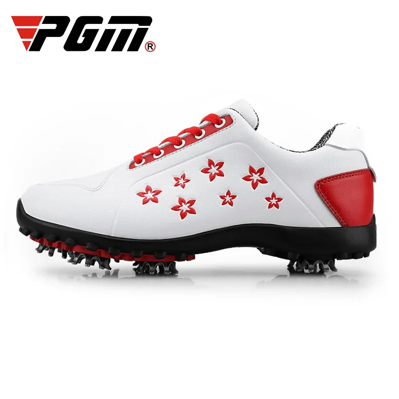 PGM Golf Shoes for Women Waterproof Anti-slip Movable Spikes Shoes Ladies Leather Printed Sweet Golf Shoes D0755 PGM Golf Shoes for Women Waterproof Anti-slip Movable Spikes Shoes Ladies Leather Printed Sweet Golf Shoes D0755