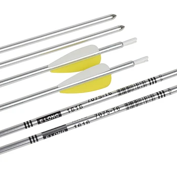 

12Pcs Hunting Arrows 30 inch Aluminum Shaft Yellow 2.5" TPU Vane With Bullet Point Recurve Bow ID5.45mm OD6.35mm Free Shipping