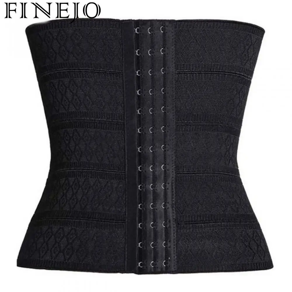 FINEJO Bustier Women Body Corsets Trainer Cincher Shapewear Skin/black