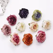 10 шт. 4,5 см Пион цветок голова шелковые искусственные цветы для свадебного украшения DIY декоративный венок поддельные цветы