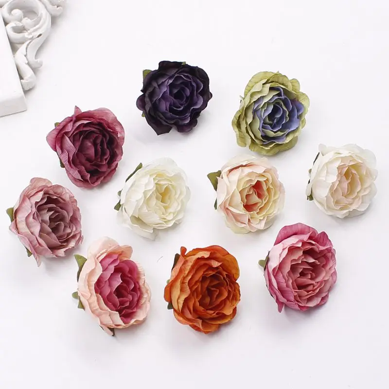 10 pieces 4.5cm Peony flower head silk Artificial Flowers For Wedding Decoration DIY Decorative Wreath Fake Flowers 10 pieces 4.5cm Peony flower head silk Artificial Flowers For Wedding Decoration DIY Decorative Wreath Fake Flowers
