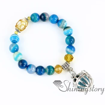 

ball bird cage openwork beaded bracelets charm bracelets diffuser bracelet perfume pendant essential oil pendant diffuser semi
