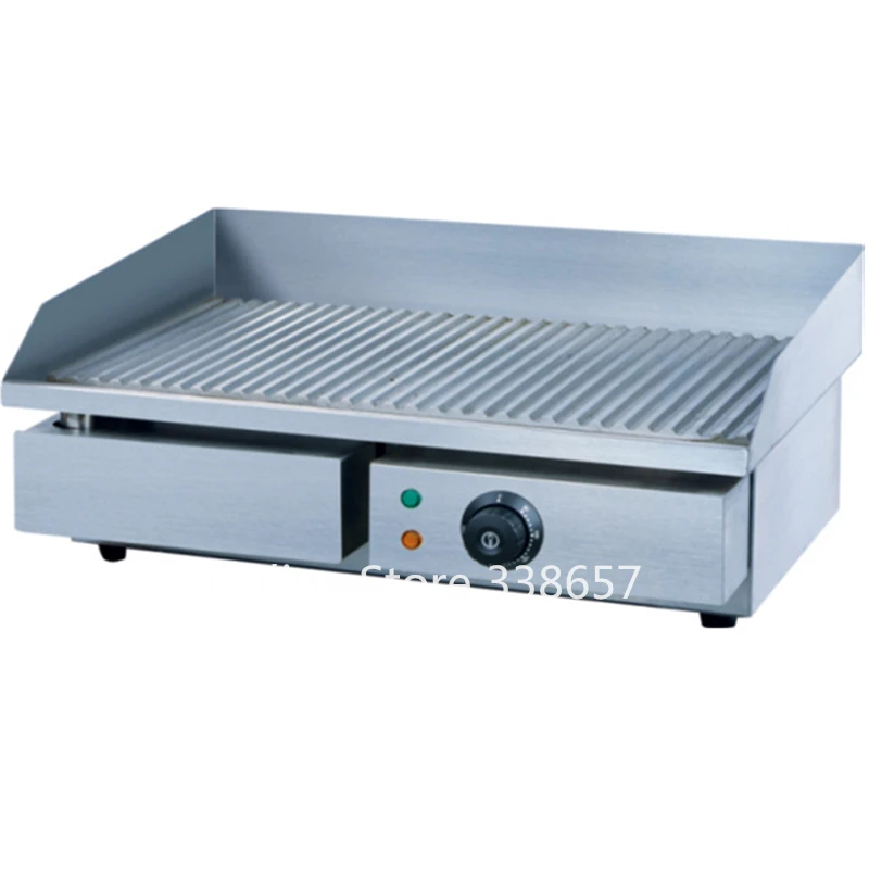 Electric commercial stainless steel grooved pan oven grill griddle for