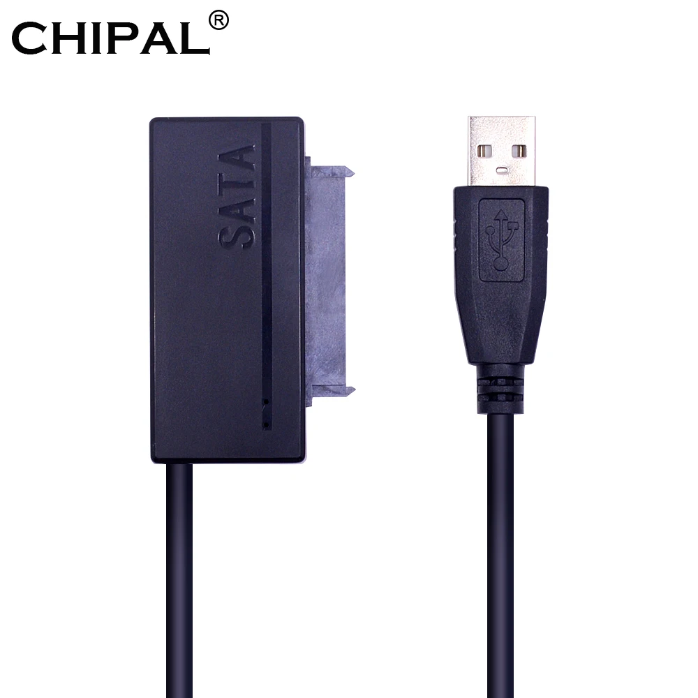 

CHIPAL Dual LED USB 2.0 to SATA 3.0 7+15 22Pin Cable Adapter USB2.0 22 Pin SATA III Converter for 2.5'' HDD SSD Hard Disk Drive