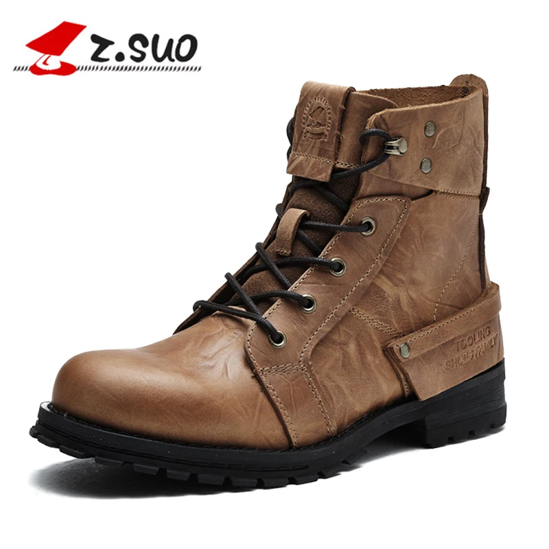 

Z. Suo men boots. Head layer cowhide leisure fashion man boots, leather with retro men's boots, botas hombre zs15168