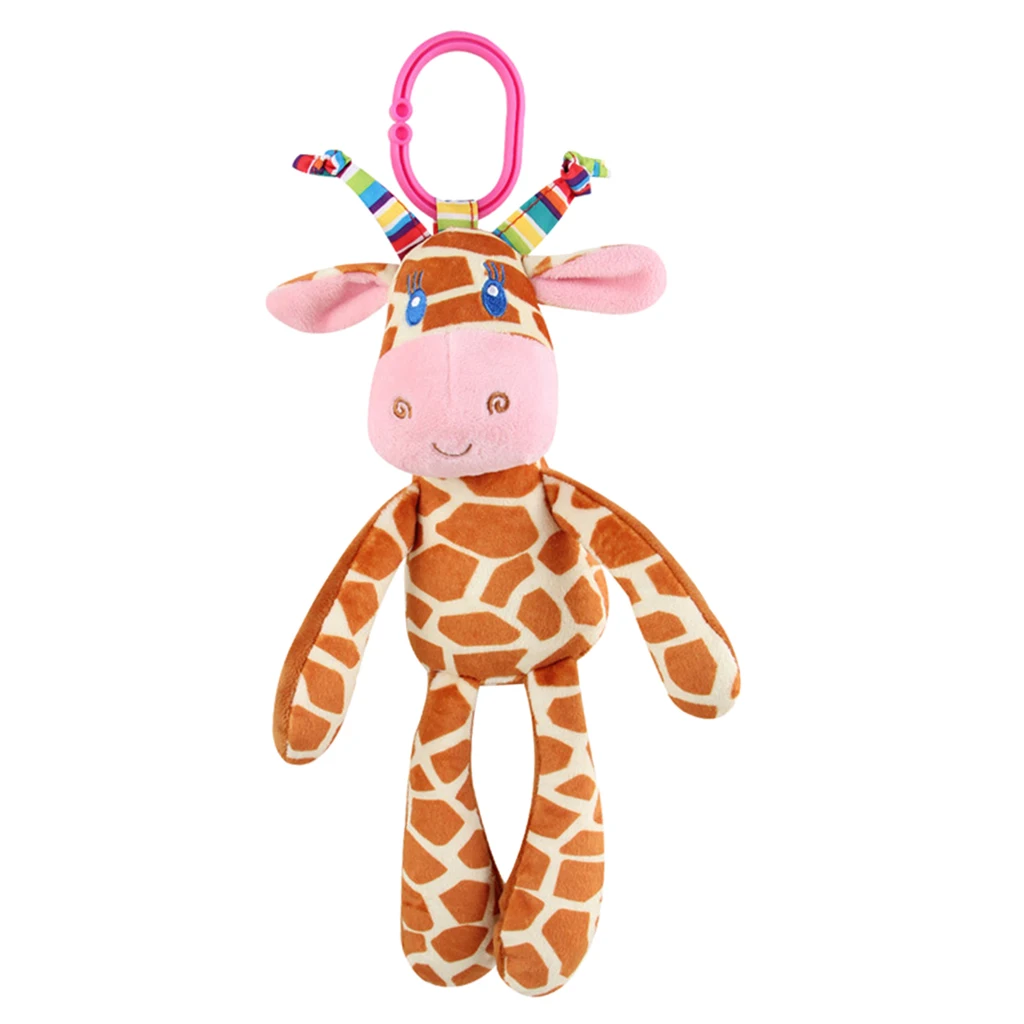 Cartoon Plush Baby Infant Safety Nursing Bed Stroller Pram Hanging Rattles for Infant Play Activity