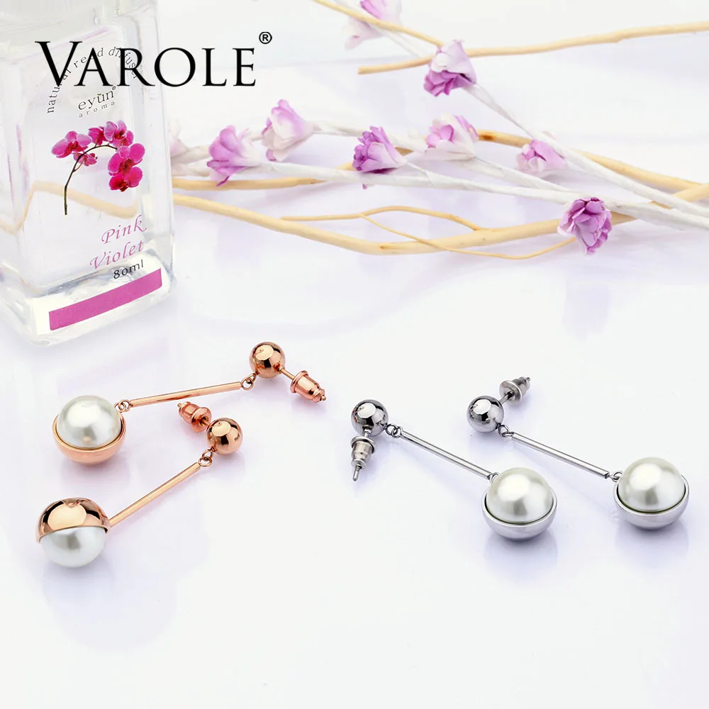 VAROLE искусственная раковина жемчуг серьги из розового золота Цвет длинные