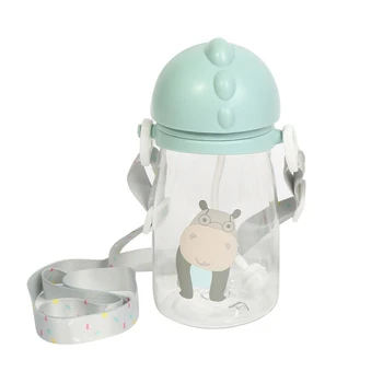 

420ML Baby Drinkware Cup Animal School Drinking Water Straw Bottle Sippy Cup