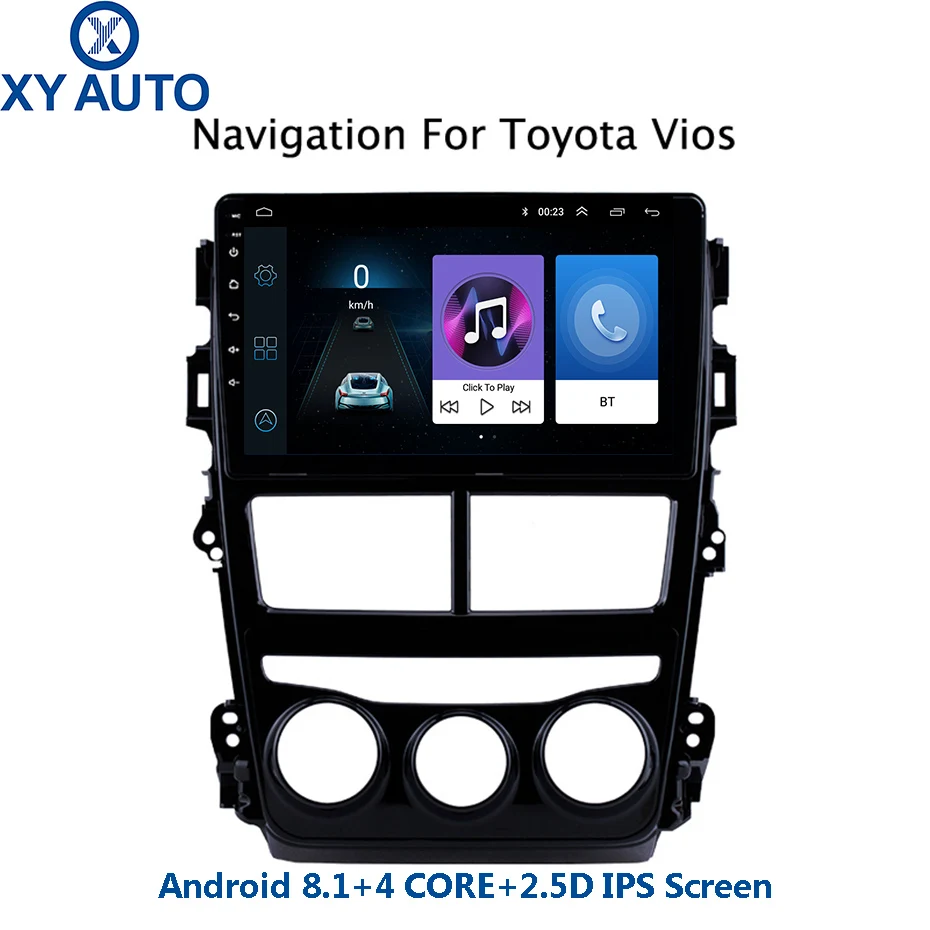 Best 9 inch 2.5D IPS Tempered HD multi-touch screen Android 8.1 NAVI for Toyota Vios yaris 2018 with Bluetooth USB WIFI support SWC 0