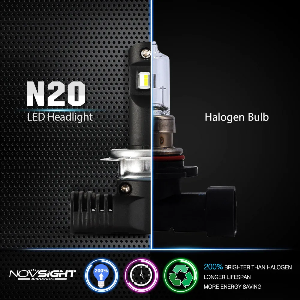 NOVSIGHT Turbo светодиодный H4 Hi/Lo луч 50 Вт 10000лм 6500 к фара H7 H11 9005 HB3 9006 HB4 H8 светодиодный автомобильный налобный фонарь для стайлинга автомобилей