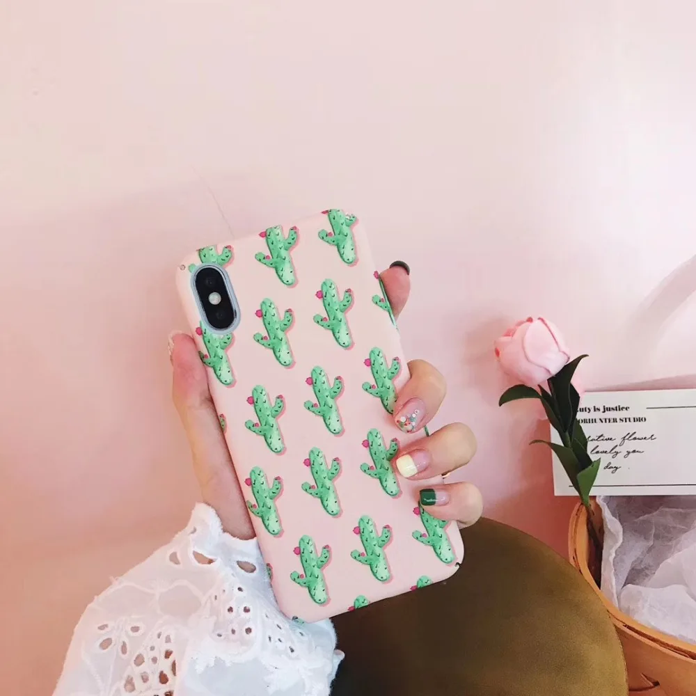 Lovely Phone Case For iPhone 6 6s plus X 7 8 Plus Ultra Thin Smooth Matte Hard PC Flower Pattern Cover |