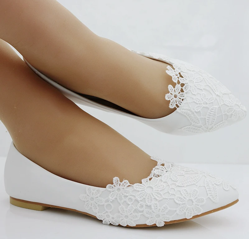 Новые свадебные кружевные белые женские туфли на плоской подошве, женские тонкие туфли с острым носком на плоской подошве, туфли для