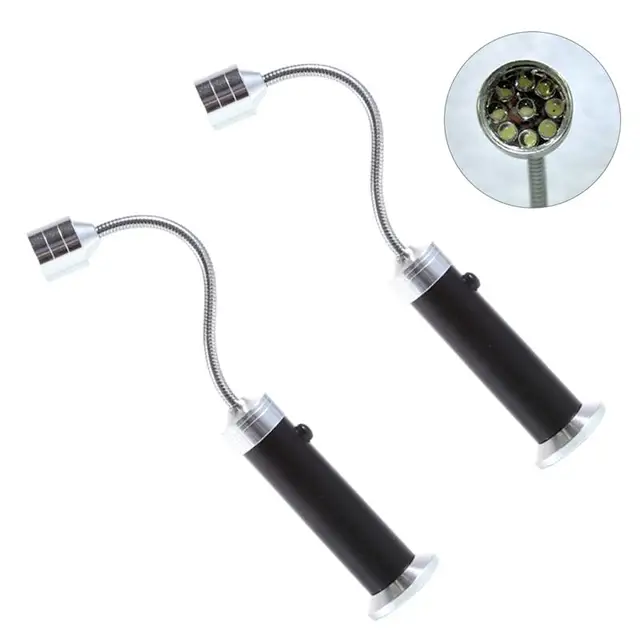 2 Pcs Multifunctional Telescopic Magnet Powerful Flashlight Magnetic 9 LED Flashlight Torch Flexible Neck Pick Up Tool Lanterna