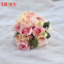 TRiXY B10 Дешевые Свадебные украшения для невесты, подружки невесты Искусственные цветы розы цветы для свадебного букета романтический свадебный букет