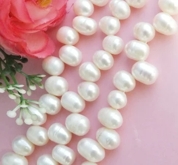 

DF-128-743# Finally ! ! ! 5PCS 8-9MM white water droplets shape dance Pearl Loose Beads 15"