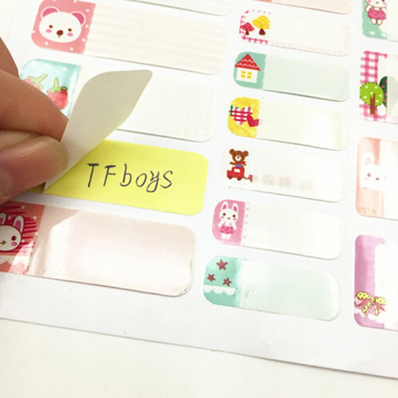 

2sheets/lot Cartoon Name Stickers Business Labels Water Proof Decals Multicolour Labels Tags Children Stickers