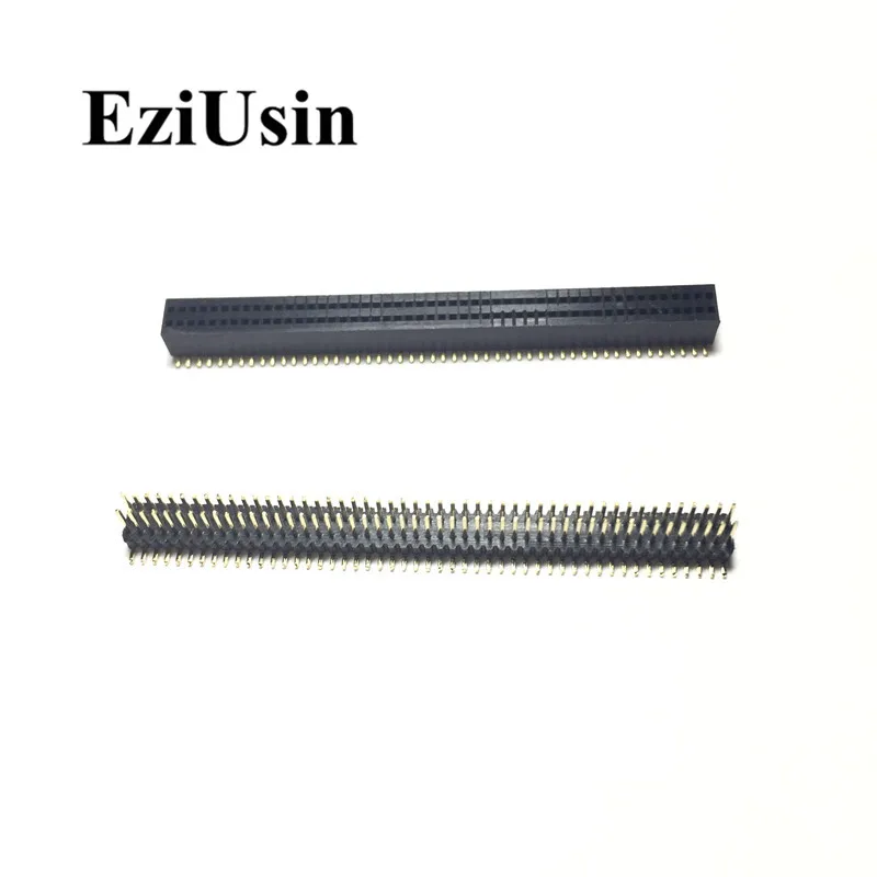 

10pcs 0.8mm 0.8 Double Dual Row male Female 2*50p 2x50p Breakaway PCB Board Pin Header socket Connector Pinheader SMT